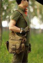 Мужская военная наплечная сумка Защитник 113 хаки - изображение 13