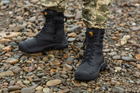 Берцы тактические. Мужские боевые ботинки с водостойкой мебраной Maxsteel Waterproof Black 46 (304мм) чёрные - изображение 4