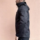 Куртка мужская тактическая полицейская под шевроны Soft Shell ВСУ (ЗСУ) 7351 M черная - изображение 2