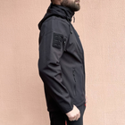 Куртка мужская тактическая полицейская под шевроны Soft Shell ВСУ (ЗСУ) 7351 M черная - изображение 5