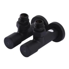 Набор угловых кранов с американкой Solomon LUX 1/2" 7777 (2шт.) BLACK