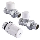 Краны радиаторные прямые ARCO 1/2" подача + обратка + термоголовка KCT02 М30
