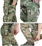 Тактичні штани Multicam з кількома кишенями, військові камуфляжні штани з наколінниками р.XL - зображення 3