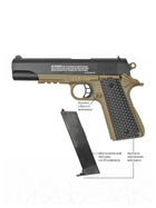 Crosman S1911KT Classic 1911 Spring Powered Air Pistol Kit With Sticky Target And 250 BBs, Multi - зображення 2