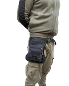 Тактическая армейская набедренная сумка 27х30х8 см Черная - зображення 1