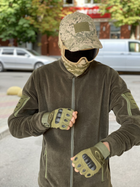 Кофта флисовая мужская военная тактическая с липучками под шевроны ВСУ (ЗСУ) 8051 52 размер хаки - изображение 3