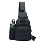 Тактическая сумка через плечо с местом для шеврона (черная) - изображение 3