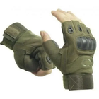 Тактические перчатки беспалые Oakley олива размер M (11688) - изображение 5