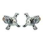 Ручки для змішувача Haiba з механічними кранбуксами гума 1/2" Zeus AC0567 хром