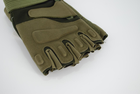Перчатки тактические без пальцев c резиновыми накладками 9062_XL_Olive - изображение 5