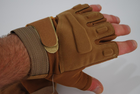 Тактичні рукавички без пальців з гумовими накладками 9062_ХL_Beige - зображення 1