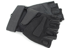 Тактичні рукавички без пальців з гумовими накладками 9062_XL_Black - зображення 6