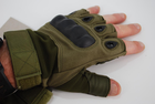 Тактичні рукавички без пальців 9051_XL_Olive - зображення 3