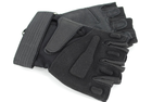 Тактичні рукавички без пальців з гумовими накладками 9062_M_Black - зображення 6