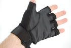 Тактичні рукавички без пальців з карбоновими накладками 9068_M_Black - зображення 4
