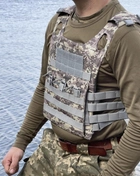 Жилет тактический плитоноска MOLLE А54 JPC серый пиксель военная армейская - изображение 4