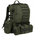 Військовий рюкзак, тактичний 55 л, з підсумками, олива - зображення 1