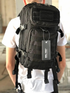 Тактический рюкзак 20 л Черный MIL-TEC Assault Small 20L Black с системой MOLLE Военный Рюкзак Армейский Штурмовой Водоотталкивающий - изображение 4