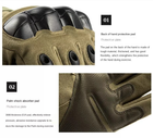 Тактические перчатки с карбоновыми вставками розмер L , цвет олива - изображение 3