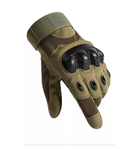 Тактические перчатки с карбоновыми вставками розмер L , цвет олива - изображение 4