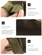 Тактические перчатки с карбоновыми вставками розмер L , цвет олива - изображение 5