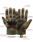Тактические перчатки с карбоновыми вставками розмер L , цвет олива - изображение 6
