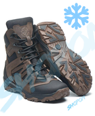 Берці зимові черевики тактичні чоловічі, туфлі тактичні чоловічі берці зимові, натуральна шкіра, розмір 47, Bounce ar. JD-YU-2047, колір коричневий - зображення 1