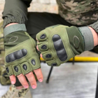 Тактические перчатки беспалые Schwarz&Mayer перчатки тактические беспалые зеленые L размер - изображение 1