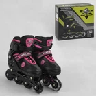 Ролики 20233-S Best Roller /размер 31-34/ РОЗОВЫЕ, колёса PU, Передн.колесо свет, d колес – 6