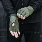 Тактичні рукавиці безпалі з накладкою uwest хакі Розмір XL - изображение 3