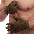 Військові рукавички тактичні спорт полювання із закритими пальцями (473153-Prob) М Оливкові - зображення 4