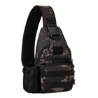 Армійська нагрудна сумка рюкзак з портом USB Захисник 128-BC чорний камуфляж - зображення 1