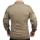 Тактическая рубашка Lesko A655 Sand Khaki 2XL уличная хлопковая рубашка с подъемным воротником TK_1583 - изображение 3