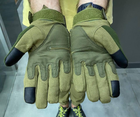 Рукавички тактичні пальцеві, колір Оливковый, розмір L - зображення 2