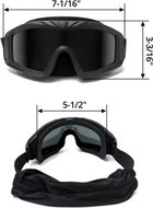 Военные тактическая маска-очки (Армейские Черные) сменными линзами - изображение 4