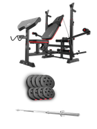 Набор Hop-Sport Premium 39кг со скамьей HS-1075 Pro и штангой