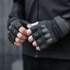 Перчатки Тактические черный казак беспалые с накладкой Черный L SSpe1 213 - изображение 3