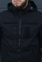 Куртка тактическая на молнии с капюшоном soft shell XL garpun black - изображение 7