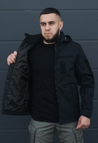 Куртка тактична на блискавці з капюшоном soft shell XXL garpun black - зображення 3