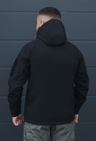 Куртка тактическая на молнии с капюшоном soft shell XS oborona black - изображение 6