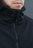 Куртка тактическая на молнии с капюшоном soft shell XS oborona black - изображение 7