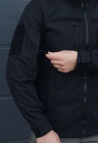 Куртка тактична на блискавці з капюшоном soft shell S garpun black - зображення 6