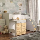 Ліжко-кімната 80х180 см Bed Room 5 + Стіл Viorina-Deko білий/дуб тахо (ДСП/Ламінована ДСП)