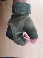 Тактические перчатки военные. Без пальцев. Польша XL Олива (K-0009) - изображение 3