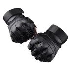 Перчатки тактические черные, беспалые, с мягкой защитой суставов , розмер XL - изображение 3