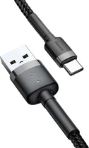 Кабель Baseus Cafule Cable USB Type-C 3A 1m Gray Black