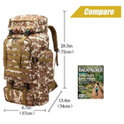 Рюкзак тактический, походный на 80 литров Песочный - изображение 3