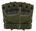 Чоловічі Тактичні Перчатки з Ударними Вставками Відкриті Зелені XL - зображення 3