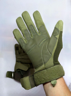Перчатки тактические военные уличные М 20см зеленый - изображение 3
