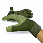 Перчатки тактические военные уличные М 20см зеленый - изображение 6